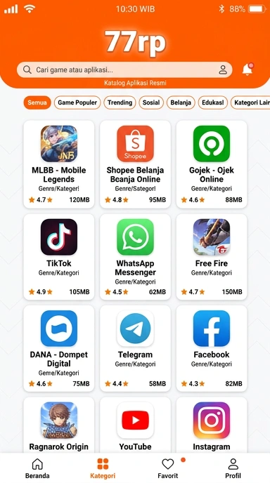77rp — Katalog Aplikasi Populer & Kanal Uji Terlengkap