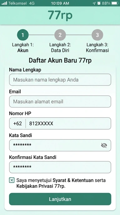 Cara Mendaftar Akun Baru 77rp dengan Mudah