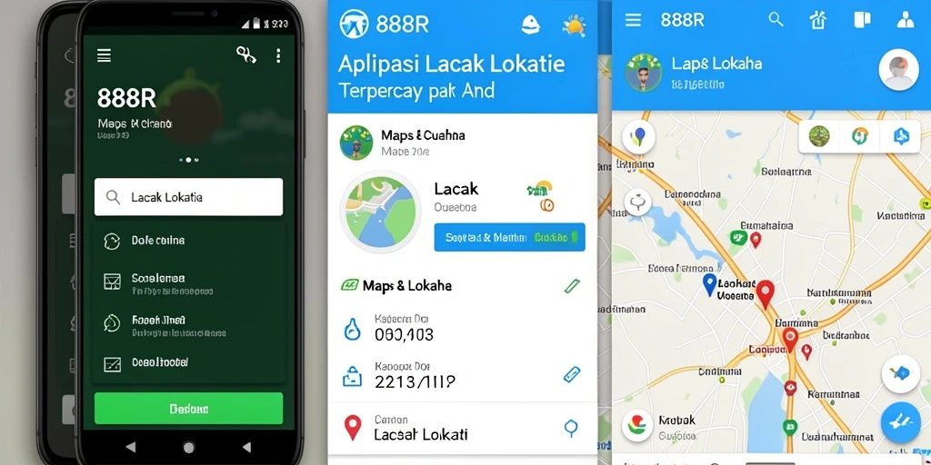 Antarmuka aplikasi 888R untuk lacak lokasi dengan mudah.