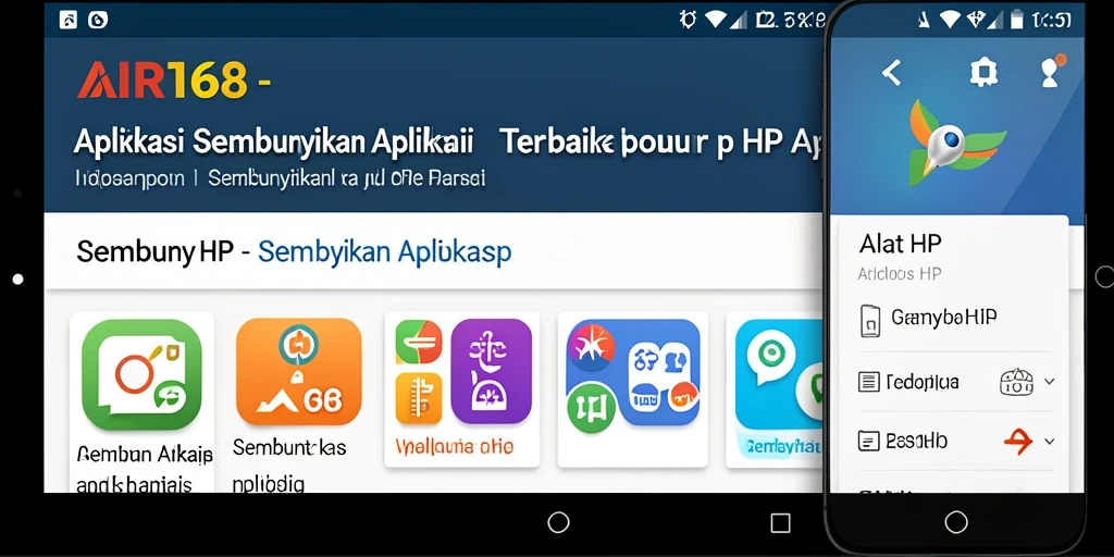 Tampilan antarmuka aplikasi AIR168 untuk menyembunyikan aplikasi.