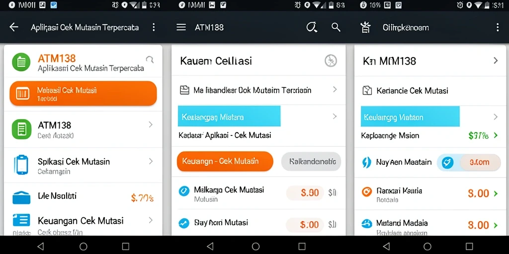 Antarmuka aplikasi ATM138 yang sederhana dan informatif.