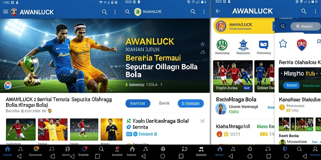 Tampilan antarmuka AWANLUCK yang menarik untuk berita Olahraga Bola.