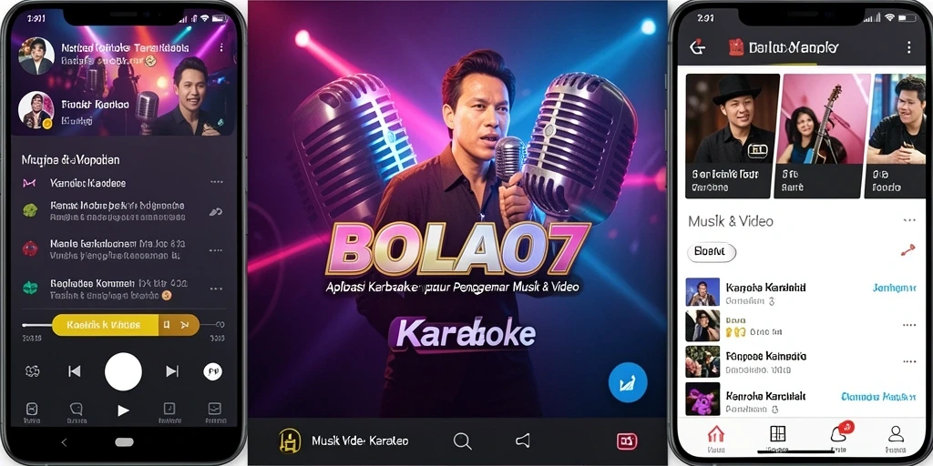 Tampilan antarmuka aplikasi <strong>BOLA07</strong> yang menarik dan mudah digunakan untuk karaoke.