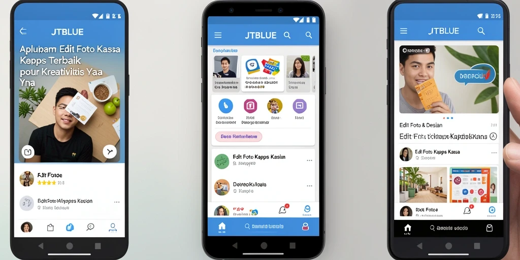 Tampilan antarmuka JTBLUE untuk efek Edit Foto Kertas Kaca yang menarik.