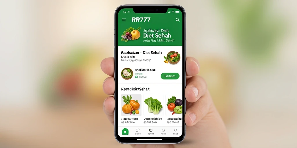 Antarmuka RR777 yang modern untuk aplikasi Diet Sehat.