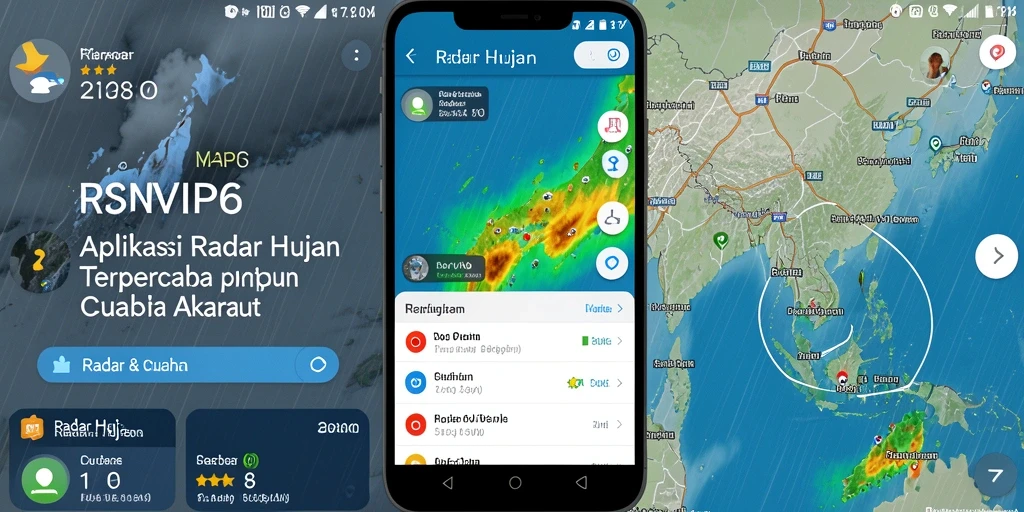 Tampilan antarmuka utama <strong>RSNVIP6</strong> menampilkan radar hujan yang akurat.